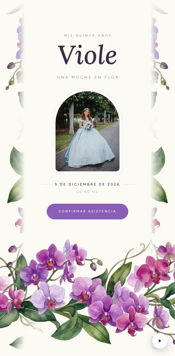 Invitación digital Orquídea XV