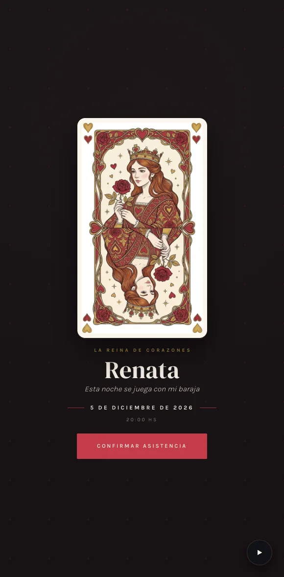 Invitación digital Reina XV