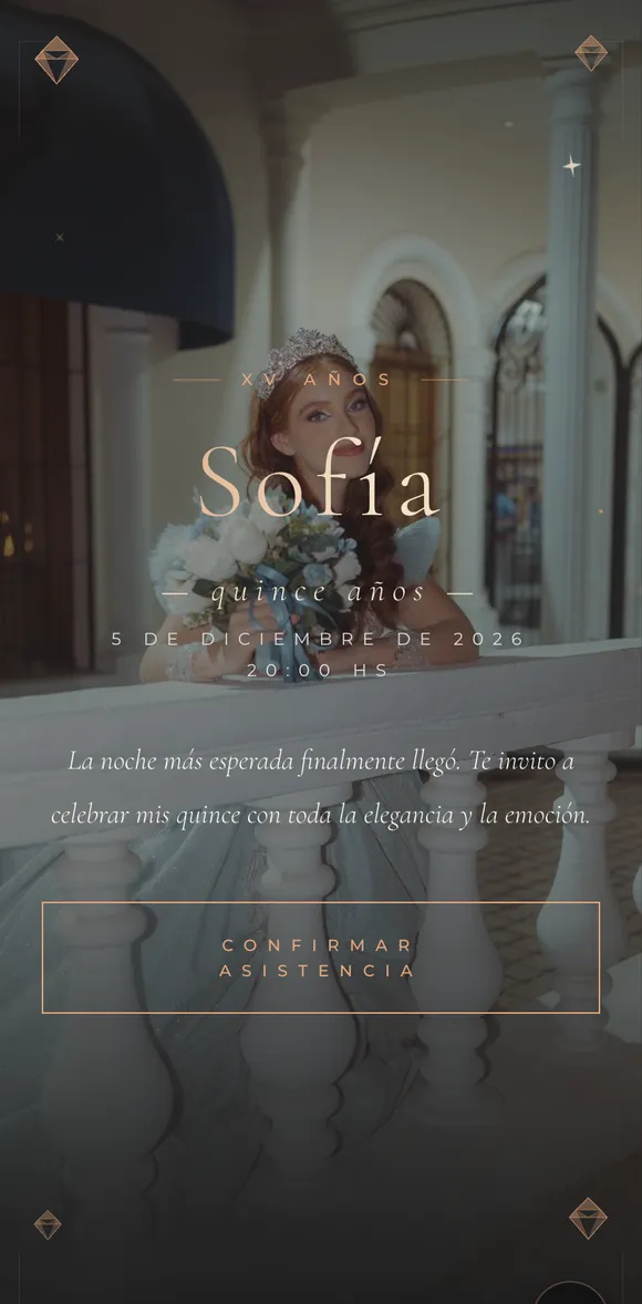 Invitación digital Rose Gold XV