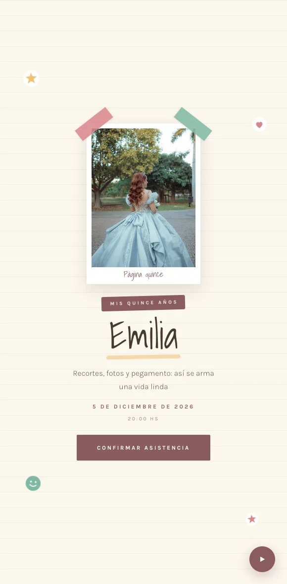 Invitación digital Scrapbook XV