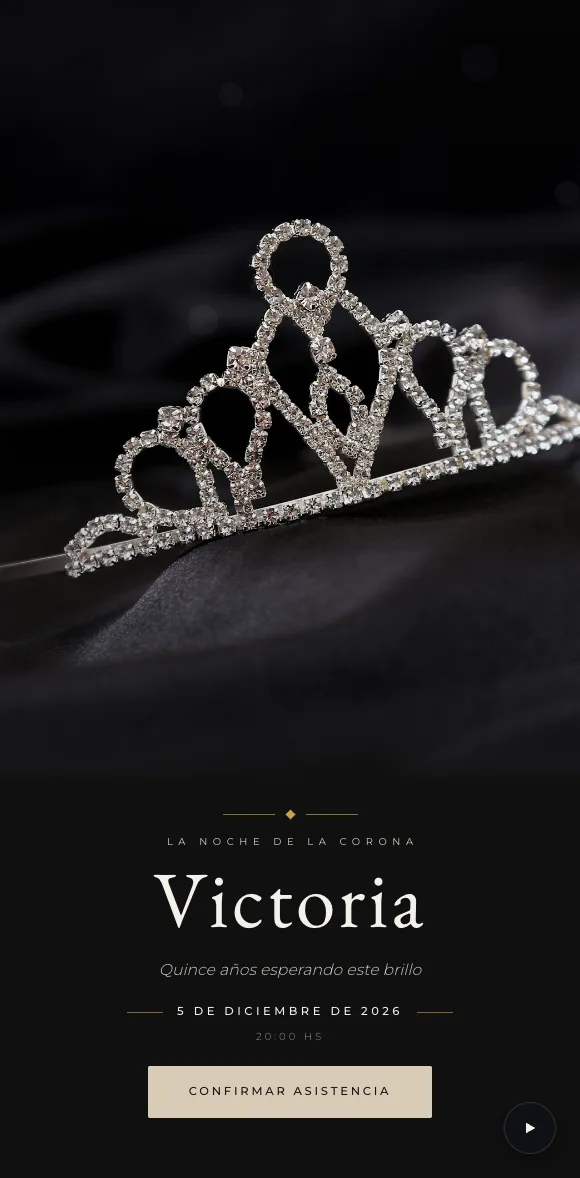 Invitación digital Tiara XV
