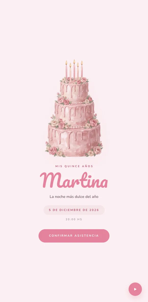 Invitación digital Torta XV