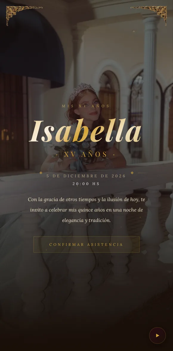 Invitación digital Vintage XV