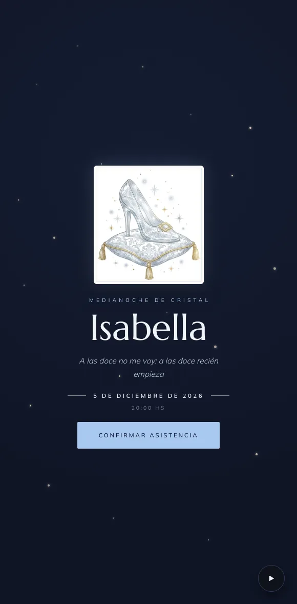 Invitación digital Zapatito XV