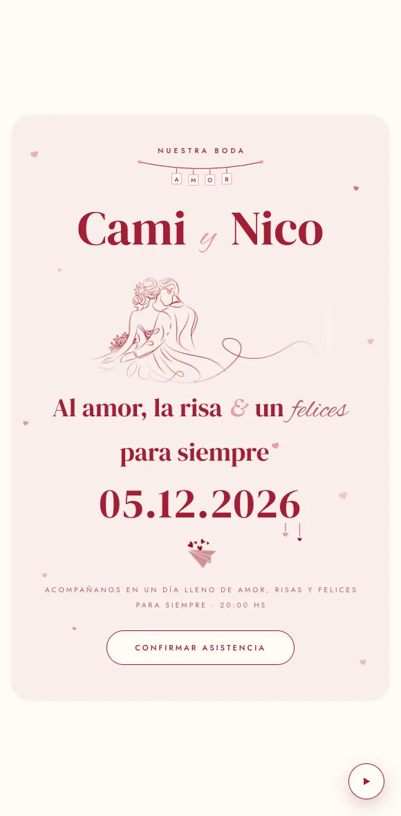 Invitación digital Romance
