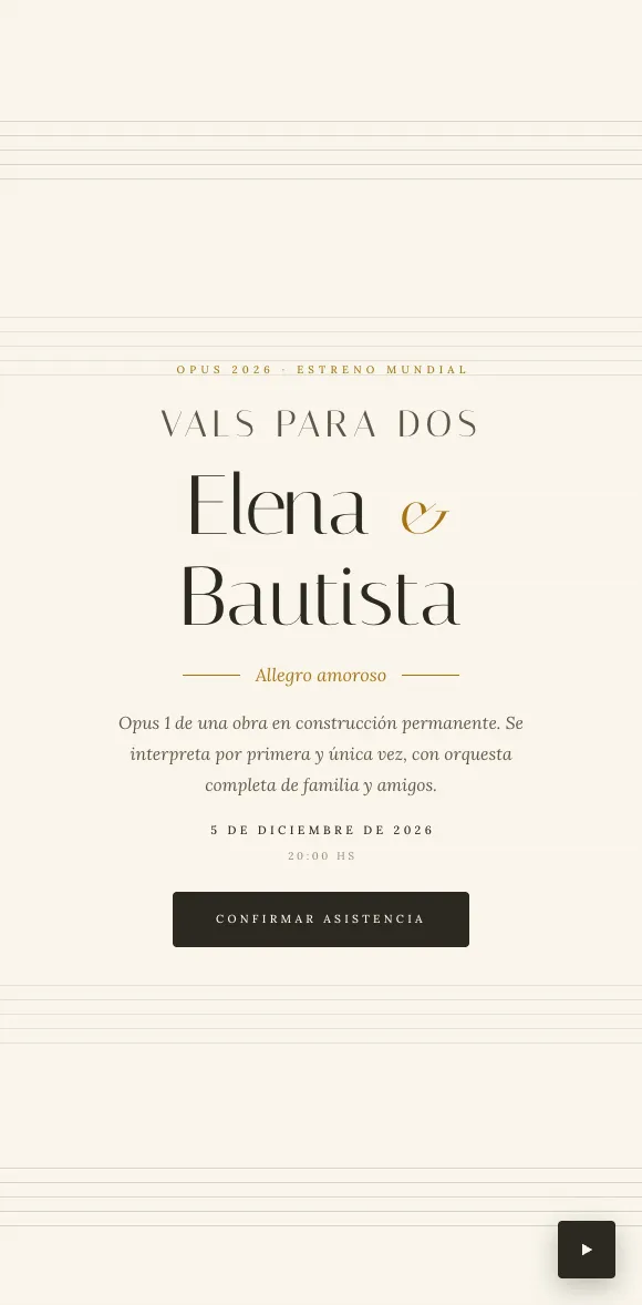 Invitación digital Serenata